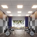 XMX Dance Fitness Studio Training Space With Colorful Mats Dance Bars And Mirrors