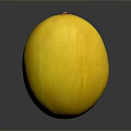 Fresh Ripe Yellow Melon with Smooth Skin on Dark Reflective Surface
