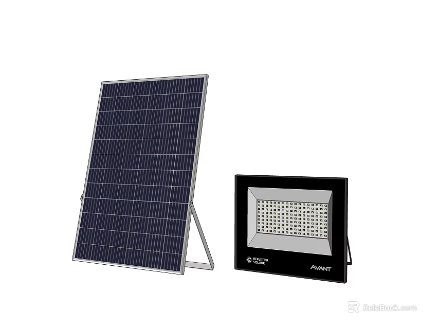 High Efficiency Solar Panel And Solar Floodlight For Daily Outdoor Electrical Use 3d model