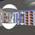 Modern Toy Store With Silver Mannequin Colorful Toys And Red Box Displays