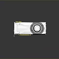 White Computer Graphics Card With Circular Cooling Fan And Sleek Design 3d model