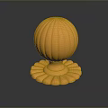 Ornate Golden Spherical Decorative Household Item With Petal Base Design