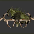 Mythical Deer Like Creature With Green Skin Large Antlers And Muscular Body