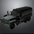 Heavy Duty Military Truck With Canvas Covered Cargo Bed And Rugged Exterior Design
