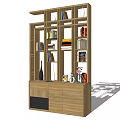Modern Wooden Bookshelf With Open Shelves Books And Decorative Storage Cabinets