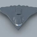 Gray Stealth Fighter Jet with Flying Wing Design and Smooth Surface 3d model