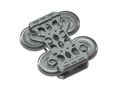 Industrial Metal Mobile Base With Four Wheels And Hollow Structure Design 3d model