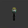 Turquoise Custom Motorcycle with Yellow Windscreen and Number 93 Unique Design
