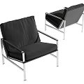 Modern Black Lounge Chair With Sleek Metal Frame And Comfortable Design