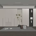 Modern Wardrobe Design With Open Shelves And Wooden Floor
