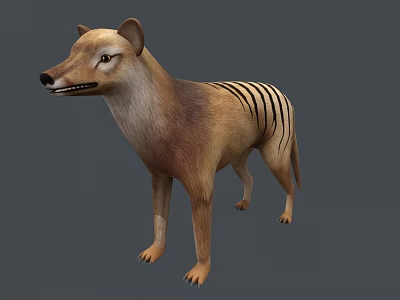 Realistic Striped Reptile 3D Model In Standing Position With Natural Colors 3d model