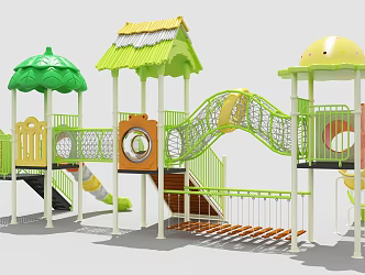 Kindergarten outdoor amusement equipment outdoor large toy slide toy 3d model