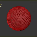 Red Reflective Disco Ball Stage Equipment With Shiny Stripes And Glossy Surface