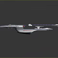 Futuristic Disc Shaped Spaceship With Blue Engine Wings And Circular Bottom Details