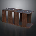 Brown Wooden Storage Cabinet With Multi Compartment And Metal Handles Modern Home Furniture