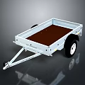 White Open Bed Utility Trailer With Brown Floor Black Wheels And Hitch Design