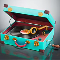 Modern record player Black record player 3d model