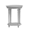 Elegant Gold And Black Round Top Side Table With Twisted Legs And Decorative Lower Shelf