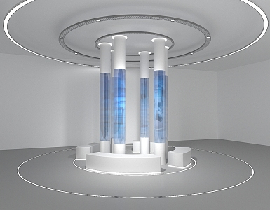 Science and Technology Exhibition Hall Pillars 3d model