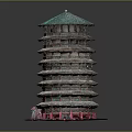Ancient Tower Chinese Tower 3d model