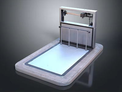 Modern Display Shelf With Metal Frame Base Platform And Smooth Surface For Displaying Items 3d model