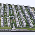 Large Scale Residential Area Planning With Neatly Arranged High Rise Buildings Green Belts And Roads