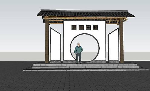 Fangta Garden Bend Door 3d model