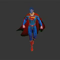 Dynamic Superhero In Blue Costume With Red Cape And Chest S Symbol Running Pose