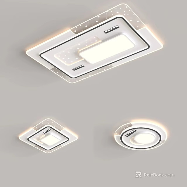 Modern Ceiling Lights With Various Styles And Illumination 3d model 