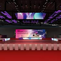Gorgeous Themed Stage Design With Red Carpet For WDSF Asian Dancesport Festival In Spacious Stadium