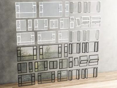 Casement Windows Various Design Styles With Different Frame Options For Home Interior 3d model