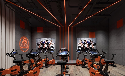 Modern Gym Spinning Room 3d model