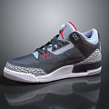 Grey Sports Sneakers With Red Accents Cracked Leather And White Sole