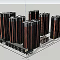 Modern High Rise Residential Buildings With Commercial Podium And Glass Windows Exterior Design