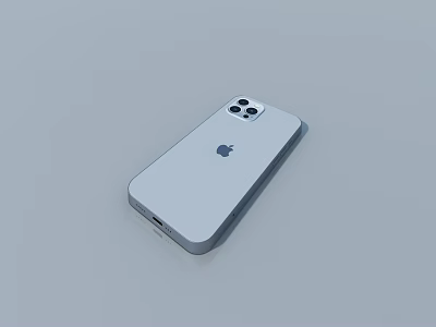 Silver Apple iPhone Back Design With Multiple Camera Lenses And Logo 3d model