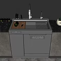 Modern Kitchen Sink With Faucet And Countertop In Contemporary Cabinet Design