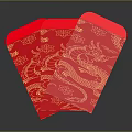 Traditional Chinese Red Envelopes With Golden Dragon Patterns For Lucky Money Gifts