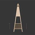 Golden Modern Geometric Tower Structure With Platform And Railings