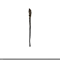 Ancient Wooden Magical Staff With Twisted Design And Dark Textured Surface