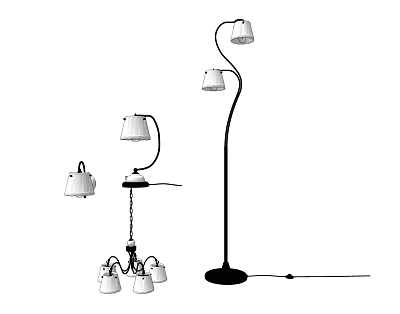 Stylish Modern Lighting Combination With Floor Lamp Table Lamp And Chandelier 3d model Stylish Modern Lighting Combination With Floor Lamp Table Lamp And Chandelier 3d model