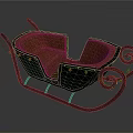 Playground Equipment Green Copper Sleigh Featuring Metal Frame And Curved Decorative Armrests