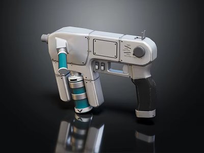 modern spray gun flame thrower flame gun 3d model
