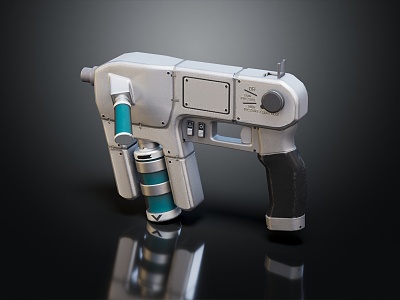 modern spray gun flame thrower flame gun 3d model