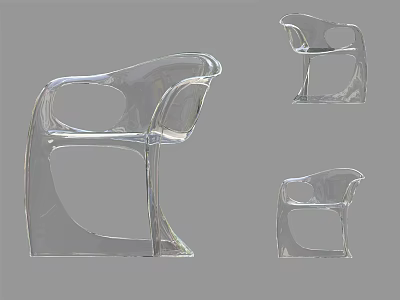 Transparent Acrylic Lounge Chair Featuring Modern Sleek Design Ergonomic Shape and Contemporary Aesthetic in Clear Finish 3d model