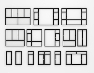 Modern windows casement window door 3d model