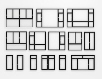 Modern windows casement window door 3d model