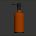 Sleek Orange Pump Bottle With Black Dispenser For Daily Household Use On Dark Surface