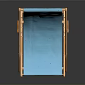 Comfortable Blue Folding Chair Furniture with Wooden Frame and Durable Seat