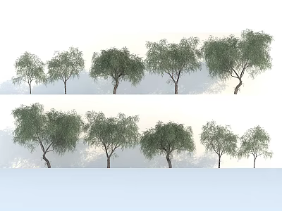Diverse Arbor Trees With Various Shapes Sizes And Lush Foliage For Landscape Design 3d model