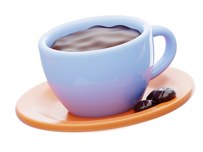 Modern Coffee Drink Cartoon Coffee 3d model